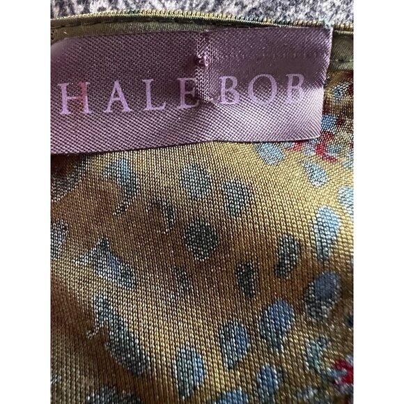 Vintage Y2K Hale Bob v-neck slinky whimsigoth forest fairy dress S bodycon ruche - Picture 4 of 10